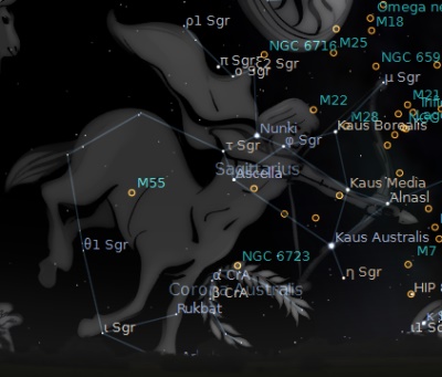 La costellazione del Sagittario